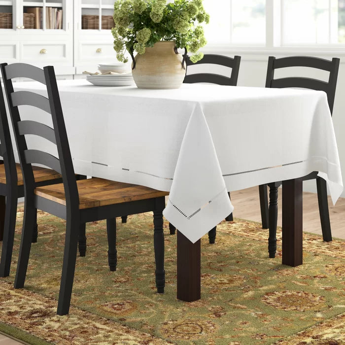 90" W x 90" L White Chanoa Tablecloth