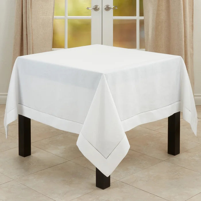 90" W x 90" L White Chanoa Tablecloth