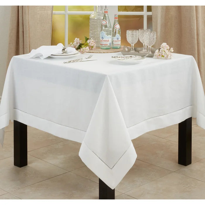 90" W x 90" L White Chanoa Tablecloth