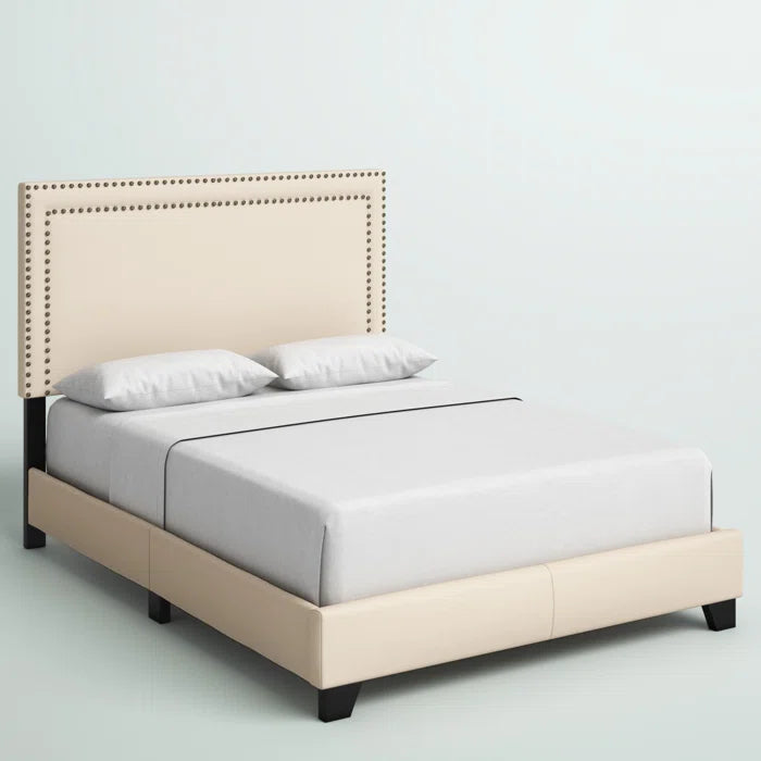 Beige/Brown Charlie Upholstered Bed, King