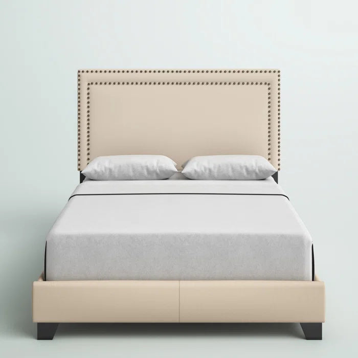 Beige/Brown Charlie Upholstered Bed, King