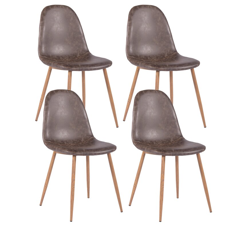 Charlton Vintage Upholstered Side Chair (Set of 4), Brown #HA334