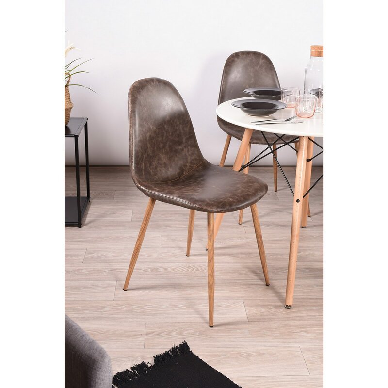 Charlton Vintage Upholstered Side Chair (Set of 4), Brown #HA334