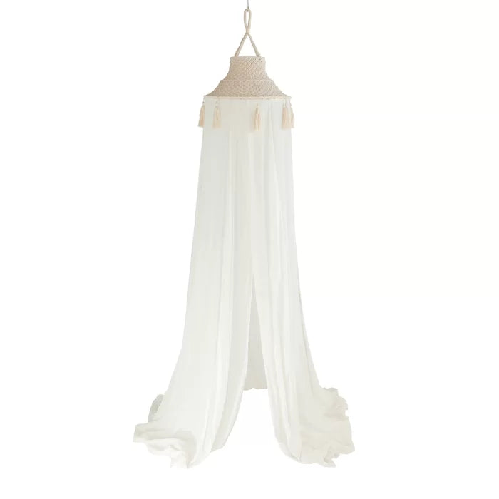 Chasteen Cotton Macrama Bed Canopy