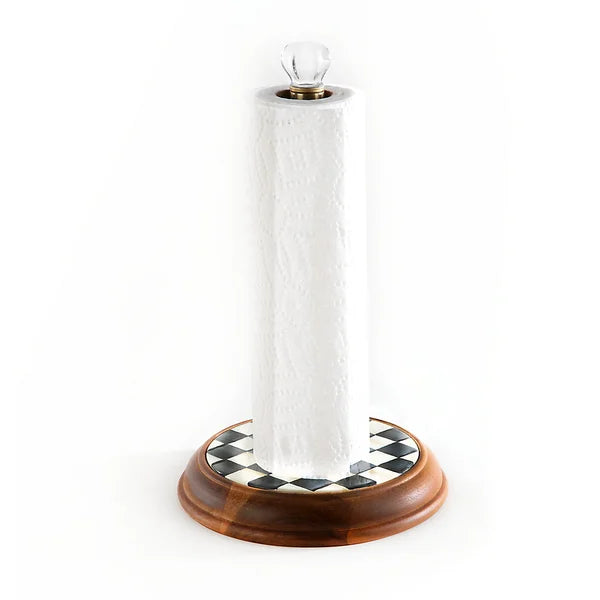 Black Check Free Standing Paper Towel Holder