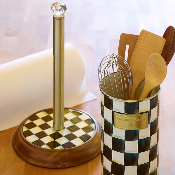 Black Check Free Standing Paper Towel Holder