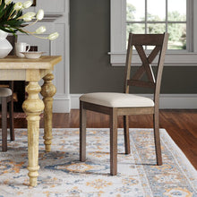 Load image into Gallery viewer, Cheltenham Linen Cross Back Side Chair in Brown/Beige (Set of 2)
