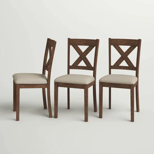 SET OF 2 Cheltenham Linen Upholstered Cross Back Side Chair