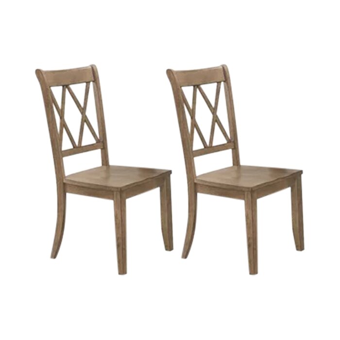 Set of 2 - Cheryll Cross Back Side Dining Chairs, Brown (#642)