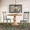 Set of 2 - Cheryll Cross Back Solid Wood Side Chairs, Teal (#K1157)