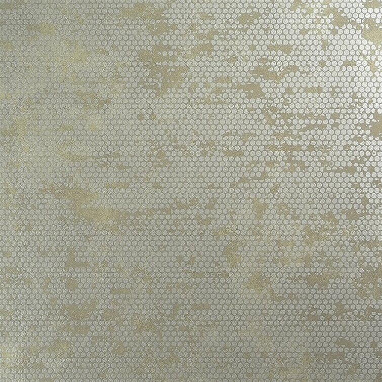 Beige Chic Glamorous Rustic Metallic 27.5" x 27.5" Polka dot Wallpaper