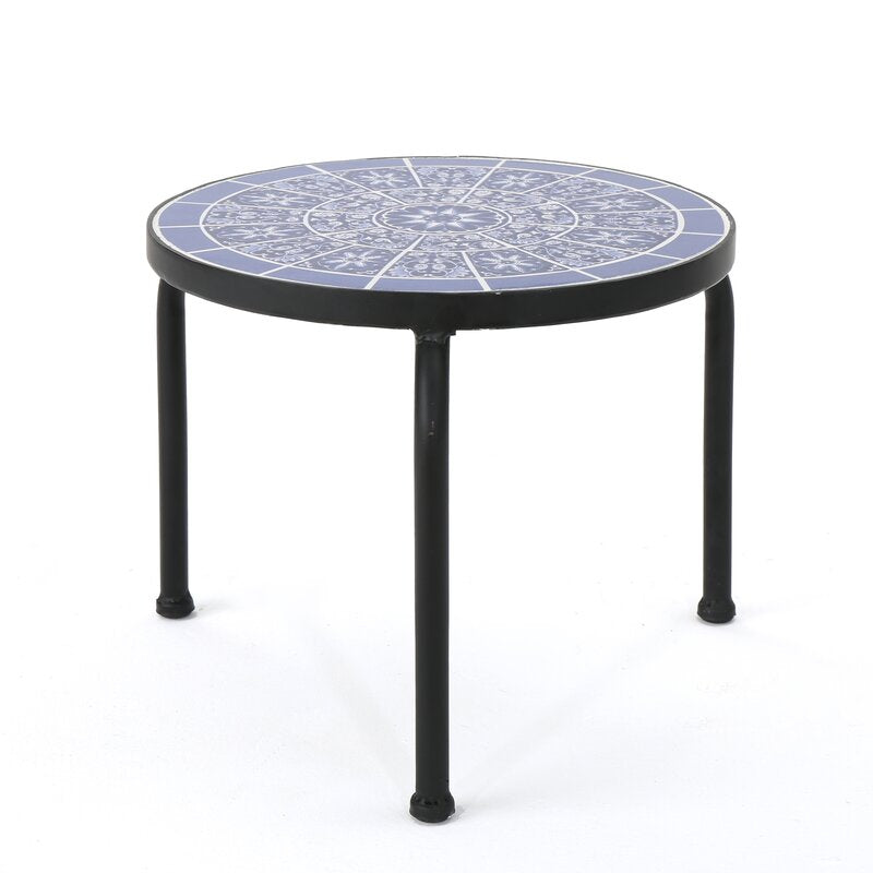 Blue/White Chittenden Stone/Concrete Side Table K8452