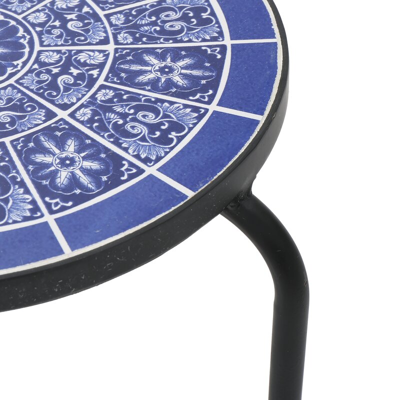 Blue/White Chittenden Stone/Concrete Side Table K8452