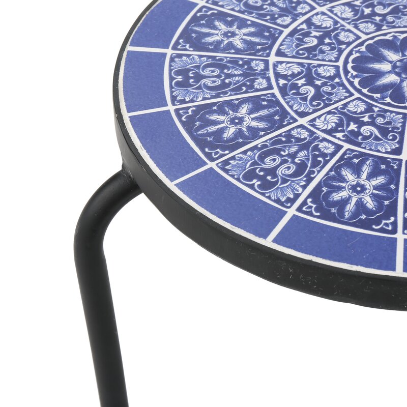 Blue/White Chittenden Stone/Concrete Side Table K8452