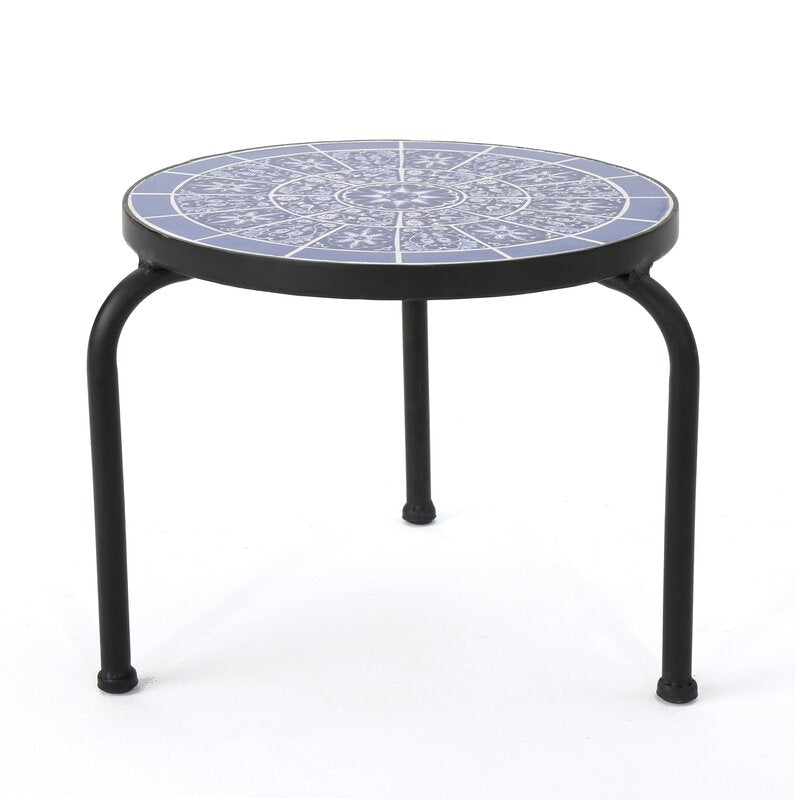 Blue/White Chittenden Stone/Concrete Side Table K8452