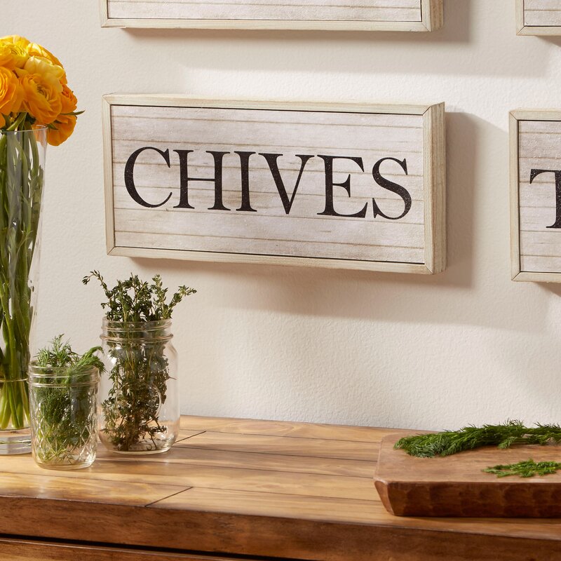 'Chives' by PTM Images - Picture Frame Textual Art Print on Wood AT183