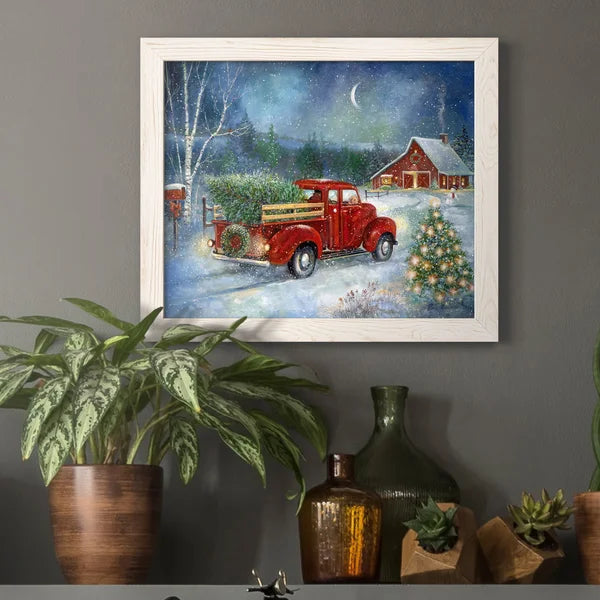 20" H x 17" W x 1.5" D Christmas Delivery - Picture Frame Painting on Canvas