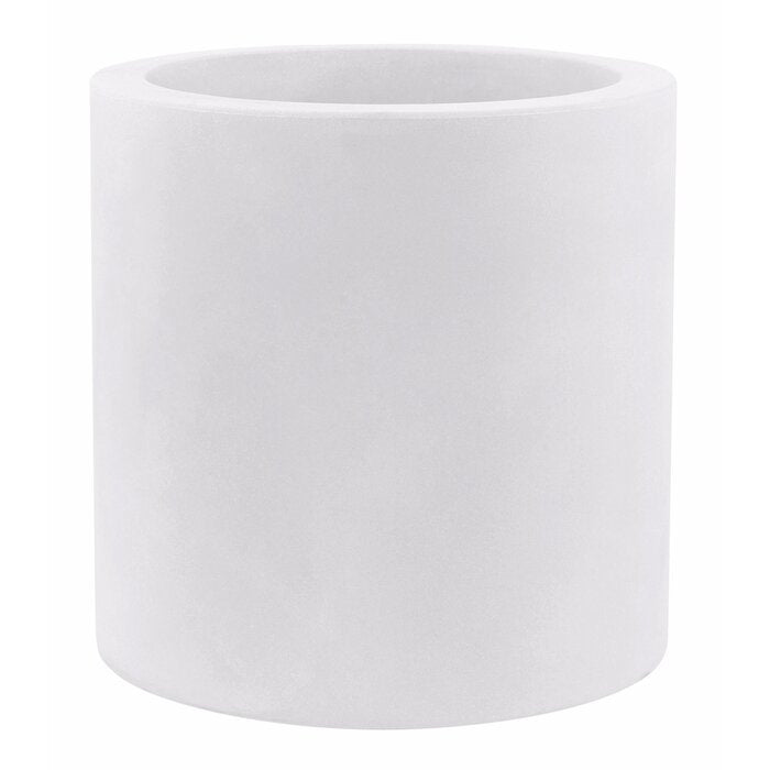 Cilindro Polyethylene Resin Pot Planter, White - 19.75" x 19.75" (#K1935)