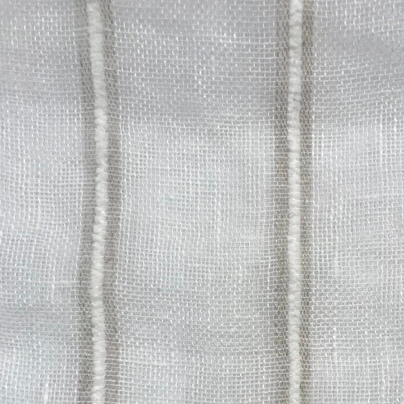 Cinglia Linen Striped Sheer Rod Pocket Single Curtain Panel (Set of 4) LC489