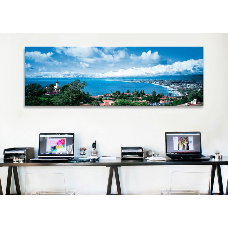 City At The Coast, Palos Verdes Peninsula, Palos Verdes, Los Angeles County, California, USA by Panoramic Images - Unframed Panoramic Gallery-Wrapped Canvas Giclée on Canvas KB2479-A4-B4-P1