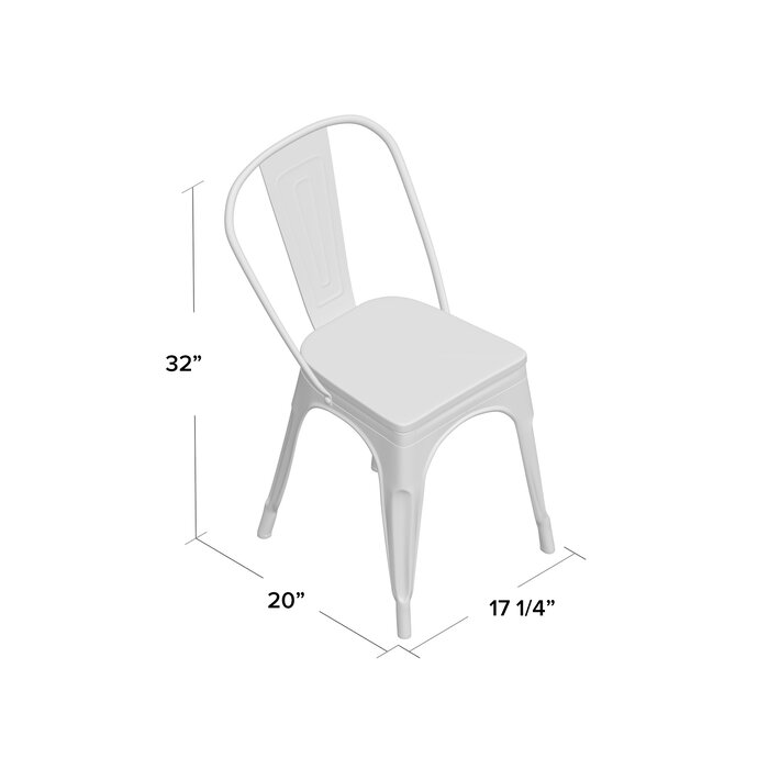Gray/Medium Brown Wood Claremont Metal Slat Back Side Chair (Set of 2) #HA195