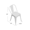 Gray/Medium Brown Wood Claremont Metal Slat Back Side Chair (Set of 2) #HA195