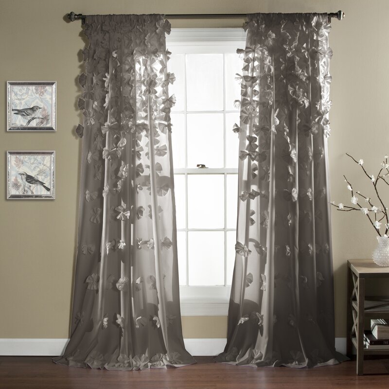 Clarkstown Semi-Sheer Rod Pocket Single Curtain Panel  (ONE PANEL) EE143