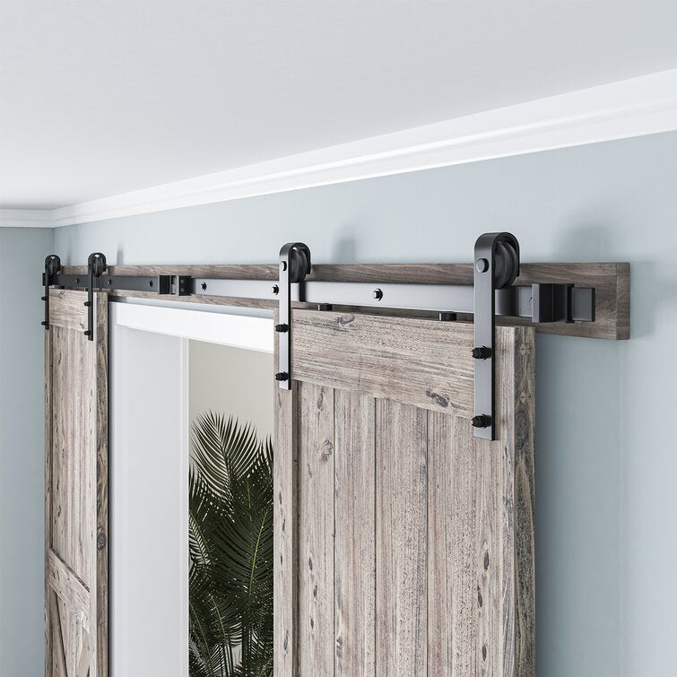120 in. Classic Design Sliding Standard Double Barn Door Hardware Kit