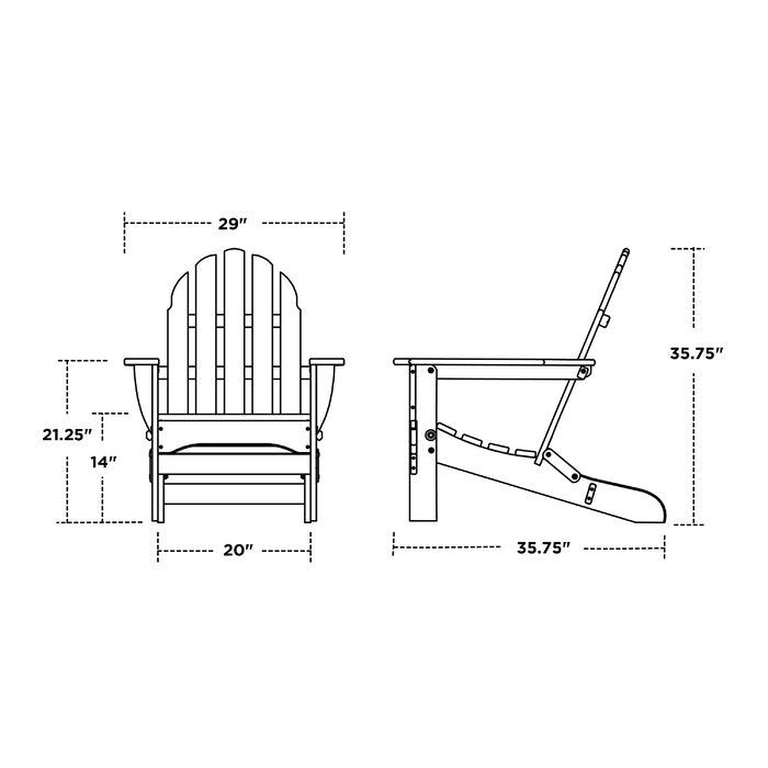 White Classic Folding Adirondack Chair