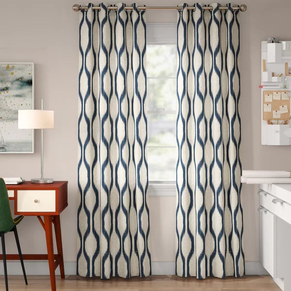 Clayburgh Geometric Room Darkening Grommet Single Curtain Panel 52"W x 84"L