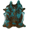 Claycomb Handmade Teal Cowhide Area Rug - #182TRUG