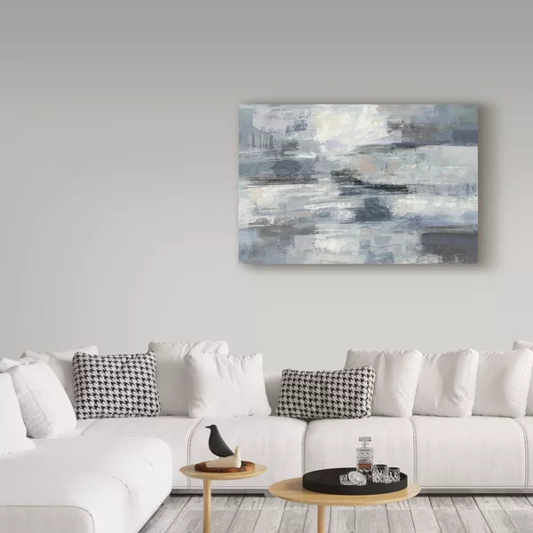 16" H x 24" W x 2" D Clear Water Indigo And Gray by Silvia Vassileva - Print on Canvas