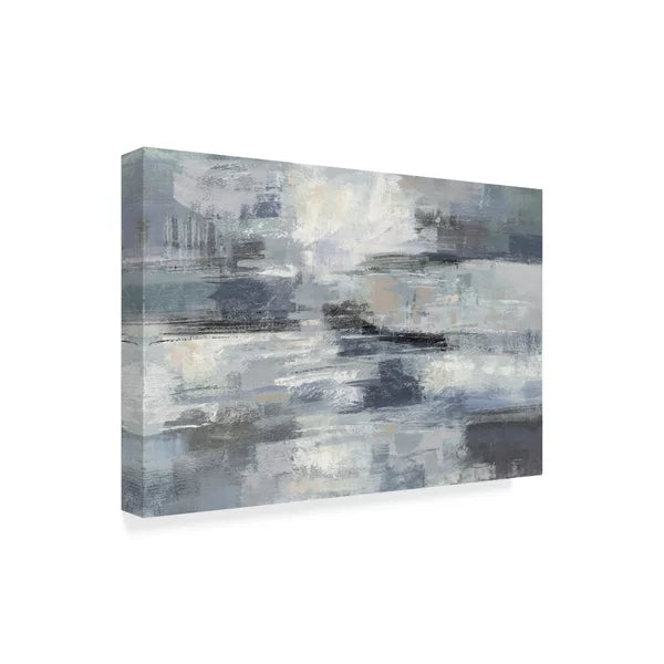 16" H x 24" W x 2" D Clear Water Indigo And Gray by Silvia Vassileva - Print on Canvas