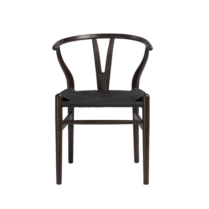 Black/Walnut Clemence Solid Wood Windsor Back Side Chair (Set of 2) MGO119