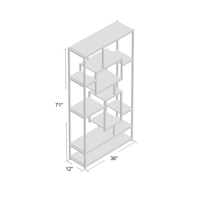 White Clements Geometric Bookcase #LX3072