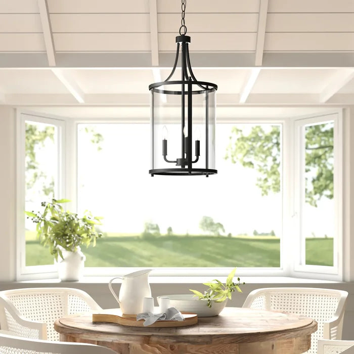 Black Cleveland Dimmable Lantern Cylinder Chandelier