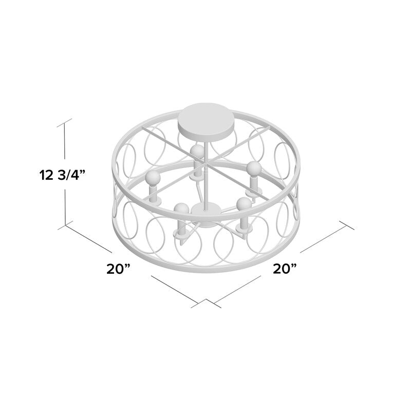 Cliffside 4-Light 20" Caged Drum Semi-Flush Mount (#K2682)