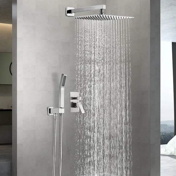 12" Rainfall Shower Head Complete Shower System with Rough-in Valve