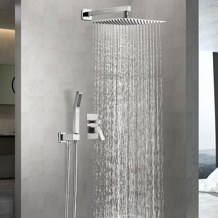 12" Rainfall Shower Head Complete Shower System with Rough-in Valve