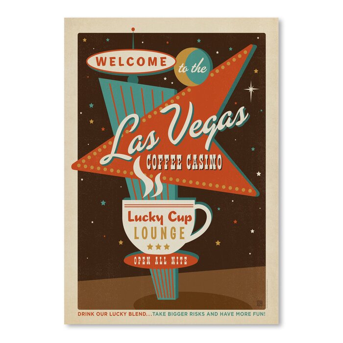10" H x 8" W Coffee Las Vegas Coffee Vintage by Joel Anderson Unframed Advertisements on