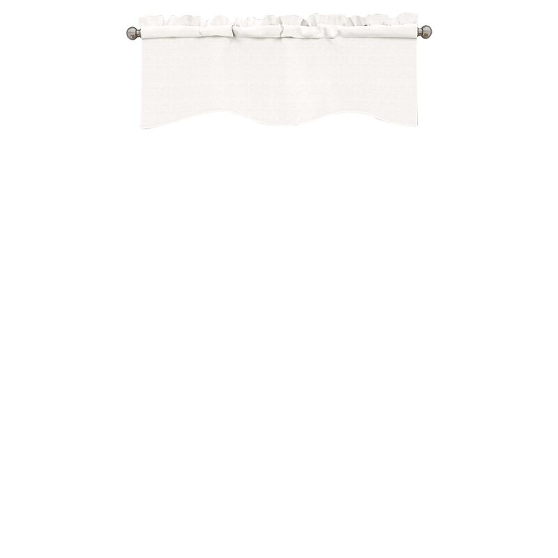 42" W x 18" L White Columbia Solid Color Cotton Ruffled 42'' Window Valance
