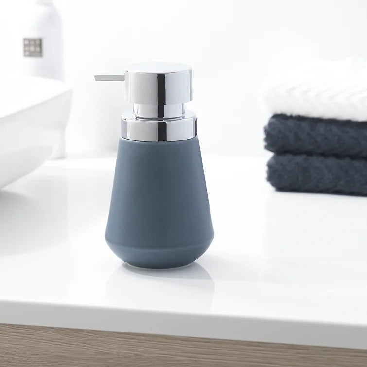 Blue/Chrome Conical 3 Piece Bathroom Accessory Set