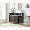 Black Console Bar Cabinet with Wine Storage