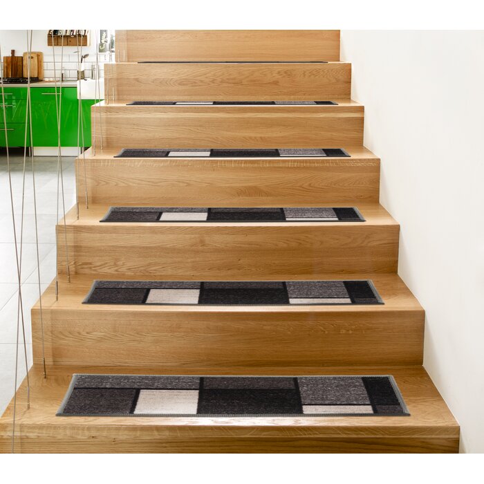 Contemporary Modern Boxes Non-Slip Stair Tread (Set of 13)