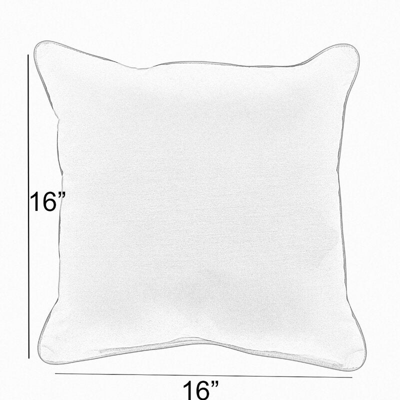 16" x 16" Blue/Pumice Cooke Corded Outdoor Square Pillow Cover & Insert (Set of 2) KB954