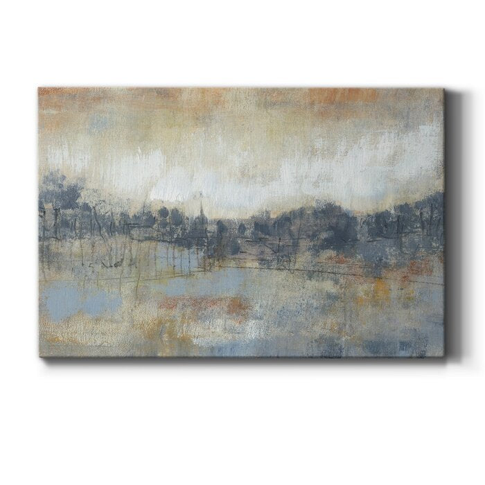 32" H x 48" W x 1" D Cool Grey Horizon I Wrapped Canvas Painting
