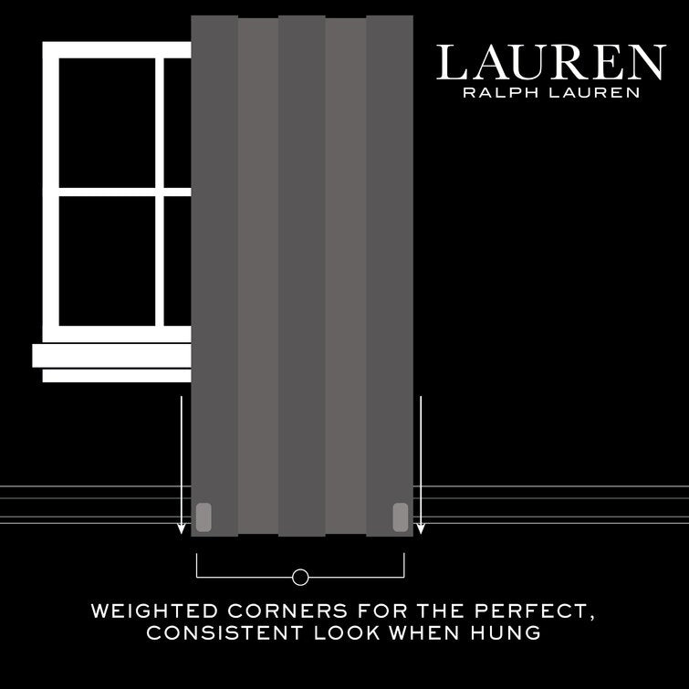 Lauren Ralph Lauren Coralina Sheer Rod Pocket Curtain Two Panel - 50x96 - Natural, B31-DS104