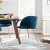 Set of 2 - Corrine Velvet Upholstered Armchairs, Blue/Gold (#650)