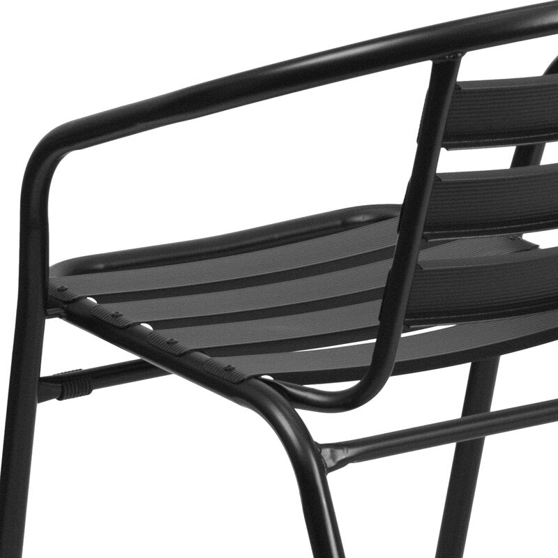 Black Corrales Stacking Patio Dining Chair (Set of 4) SHB443