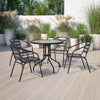 Black Corrales Stacking Patio Dining Chair (Set of 4) SHB443